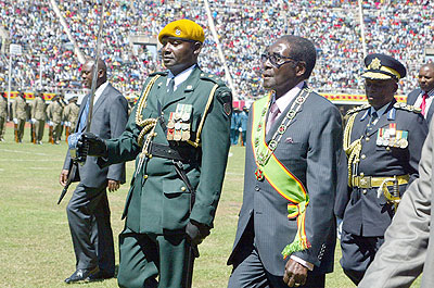 Mugabe called on the West to remove a travel ban and arms embargo imposed on him and his close associates. Net Photo.