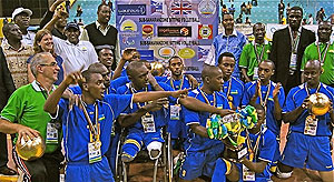Rwanda' sitting volleyball team booked its ticket to London's Paralympic Games after winning the menu2019s African Sub-Saharan Sitting Volleyball Championships last year. The New Times / File.