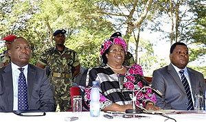 Malawian President Joyce Banda addresses a media conference in the capital Lilongwe. Net photo.