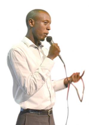 Jean Peirre Uwizeye, Primus and Heineken Brand manager speaks at the event.