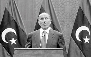 Libyau2019s National Transitional Council chief Mustafa Abdel Jalil has said the interim government would stay in place, notably to ensure the success of June elections for a constituent assembly. Net photo.