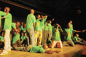 The ex-child soldiers in action.