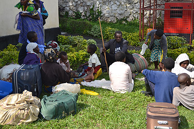 Congolese refugees on arrival at Nkamira. The New Times / Courtesy.