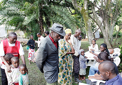 Refugees from DRC being registered at the Rwanda border in Rubavu. The New Times /file.