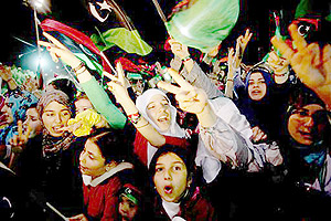 Several youth at election rally in Libya  / Net photo