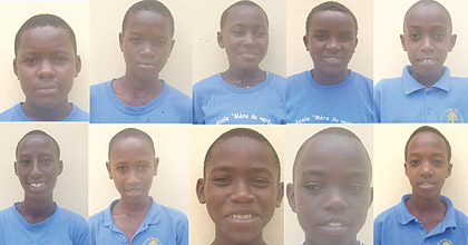 L-R ( Top row):Ritah Ineza,Just Ishimwe,Adeline Umutoniwase,Claudine Murekatete, Elvis Gatera Manzi.  L-R(Bottom row) Kelia Munyurwe,Jesse Romeo  Gororano, Patrick Ishimwe, Bienaime Ishimwe,Ines Muhire.