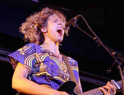 Madjo sings her heart out at the show 