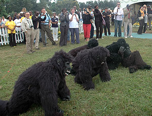Demonstrations during a previous gorilla naming ceremony. The New Times / File.