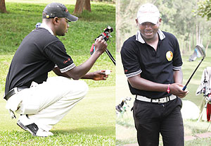 Emmanuel Ruterana became Rwandau2019s first golfer to turn professional five years ago but has since fallen behind Jean Baptiste Hakizimana (right). The New Times/File.