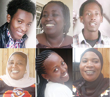 L-R (Top row): Arthur Nkusi, Kubwimana Saraphina, Stanisla Songa.  L-R( Bottom row): Drocela, Pacifique, Zulpha.