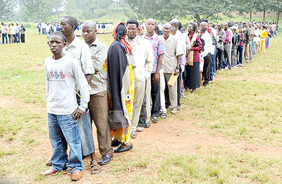 People in a line during election. A continental meet will look at issues partaining to democracy, including elections. The New Times / File.