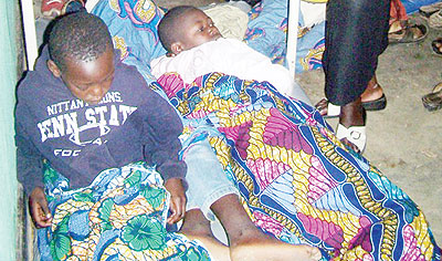 Some of the affected, including children, lay on mattresses spread on the floor at Kigeme health centre. The New Times/JP Bucyensenge.