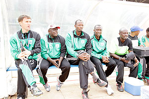 Micho (left) and his technical staff will have their hands full in the next two weeks with games against Benin and Nigeria coming up. The New Times / File.