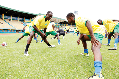 KEY MEN: Amavubi team will need key players Olivier Karekezi (L) and Haruna Niyonzima (R) to stamp their authority on the game against Benin on Sunday. The New Times / T. Kisambira.