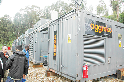 Aggreko generators on the shores of Lake Kivu in Rubavu. The New Times/File.