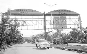 The signage that ushers visitors into Rwanda, which is erected near KIA. The New Times / John Mbanda.