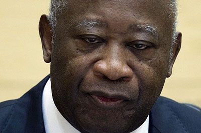 Former Ivorian President Laurent Gbagbo appears before the International Criminal Court in The Hague in 2011. Net photo.