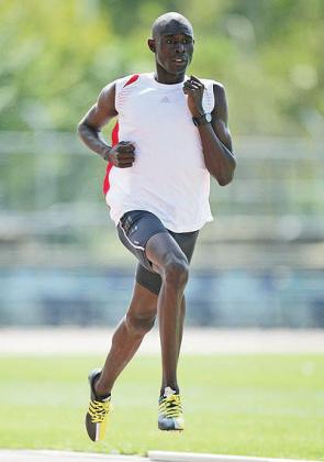 David Lekuta Rudisha of Kenya runs during a training session. Net photo.