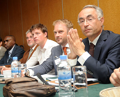 Dutch investors at a meeting in Kigali, yesterday. The New Times / John Mbanda.