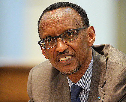 President Kagame addressing journalists in Kigali yesterday. The New Times/Village Urugwiro.