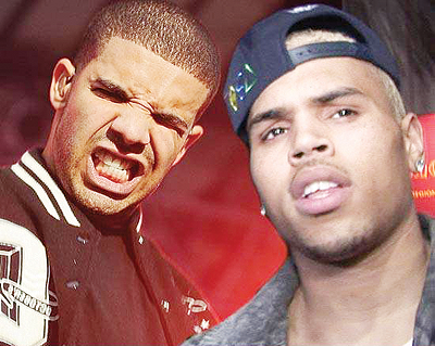 Chris Brown and Drake. Net photo.