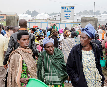 Women Refugee in Nkamira transit camp. The New Times / File.