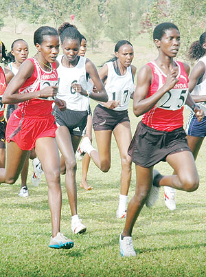 DISAPPOINTED: Epiphanie Nyirabarame (L) is angry that her friend and rival Claudette Mukasakindi (R) got the nod for the London Olympics. The New Times/File.