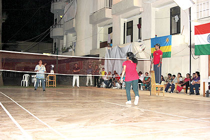 Members of the Indian community competing in the badminton event during the launch of the gala. The New Times/Courtesy.