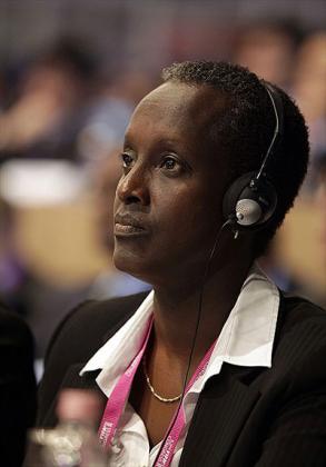 The president of the Burundi Football Association Lydia Nsekera. Net photo.