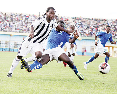 APR will be relying on the fine form of lethal striker Lionnel St. Preux to go past Athletico this afternoon. The Haiti-born striker scored two goals in his first game of the tournament. The New Times/File.