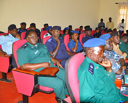 Police officers attend the training workshop. The New Times / John Mbanda.