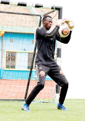 SAFE HANDS: Jean Claude Ndoli has been  in impressive form between the sticks for APR in Dar es Salaam but will have to be even better this afternoon against Yanga. The New Times/File.