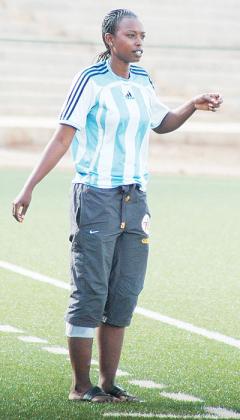 Grace Nyinawumuntu is looking for her fourth successive women league title as AS Kigali head coach. The New Times/File.