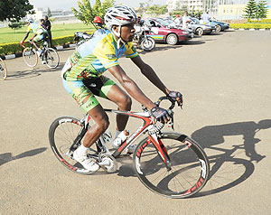 Adrien Niyonshuti will lead Team Rwanda into the Olympic stadium. The New Times/File.