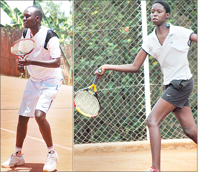 Through: Jean Claude Gasigwa (L) and Gisele Umumararungu are on the verge of claiming top seed rankings after reaching the finals of the tennis-ranking tournament. The New Times / File.