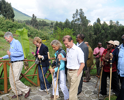 Tourists from all over the world visit Rwanda to experience and see mountain gorillas at Virunga National Park in Kinigi. The New Times / Robyn Spector.