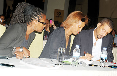 A panel of judges at the Miss Kigali pre-selection.
