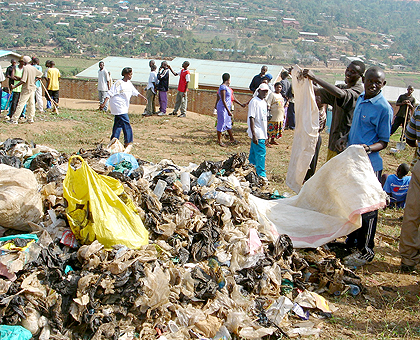 Despite a nationwide ban on the importation and use of plastic bags, they are still being illegally sneaked into the country. The New Times / File.