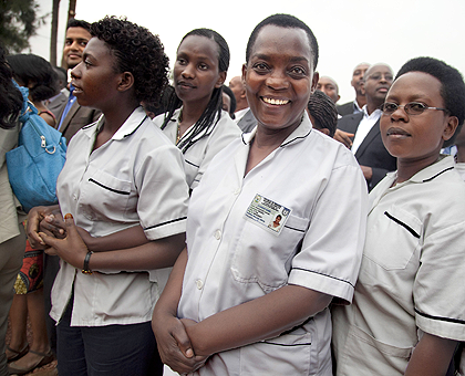 Students of Byumba School of Nursing and midwifery. The Sunday Times / File.
