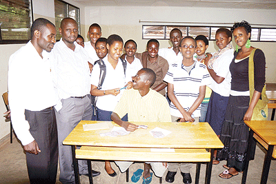 The group from SOS acting in class.