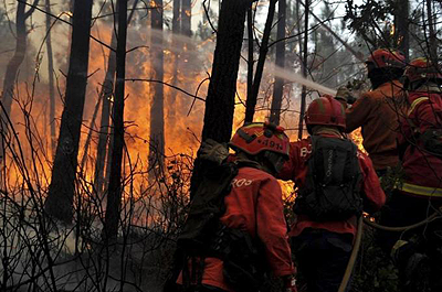 There are dozens of fires raging across the country, with 1,700 firefighters being deployed. Net photo.