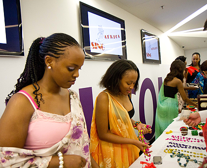 Art exhibition  during the Rwandan cultural night in Singapore.