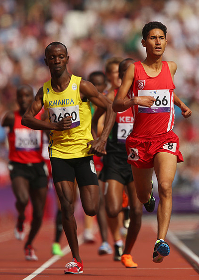 Hermas Muvunyi faced disqualification despite finishing third in the 800m T46 final yesterday in London