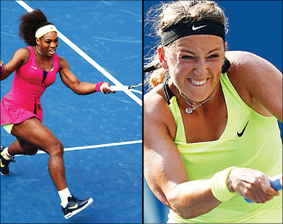 Serena hasn't dropped a set in her run to the finals, where she'll take on top-ranked Victoria Azarenka (R). Net photo