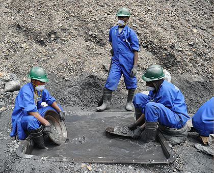 Wolfram miners in the Northern Province. Miners have challenged the proposed six-month timeframe for prospecting. The New Times / John Mbanda.