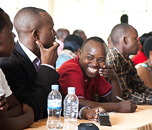 Some of the intern doctors who have been assigned to different district hospitals.The New Times / Timothy Kisambira.