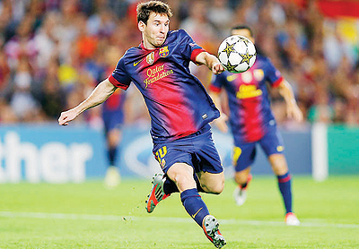 In 69 games, Lionel Messi has 53 career Champions League goals, closing in on Raul's record of 71 in 142 games. Net photo.
