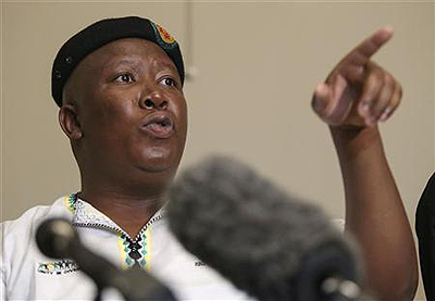 Expelled African National Congress Youth League (ANCYL) President Julius Malema addresses a media conference in Johannesburg. Net photo.