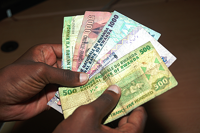 Rwandan currency in different denominations. With Monetary Union, countries will use uniform currency. The New Times / File.