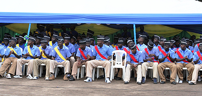 A group of students await graduation at Iwawa vocational centre The New Times / Sam Nkurunziza.